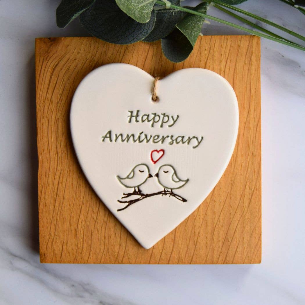 Anniversary - Happy Anniversary - Handmade ceramic heart
