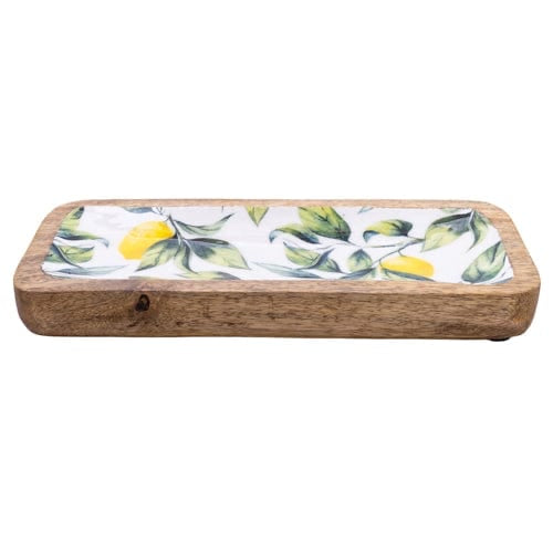 Lemon & Leaves Serving Platter White
