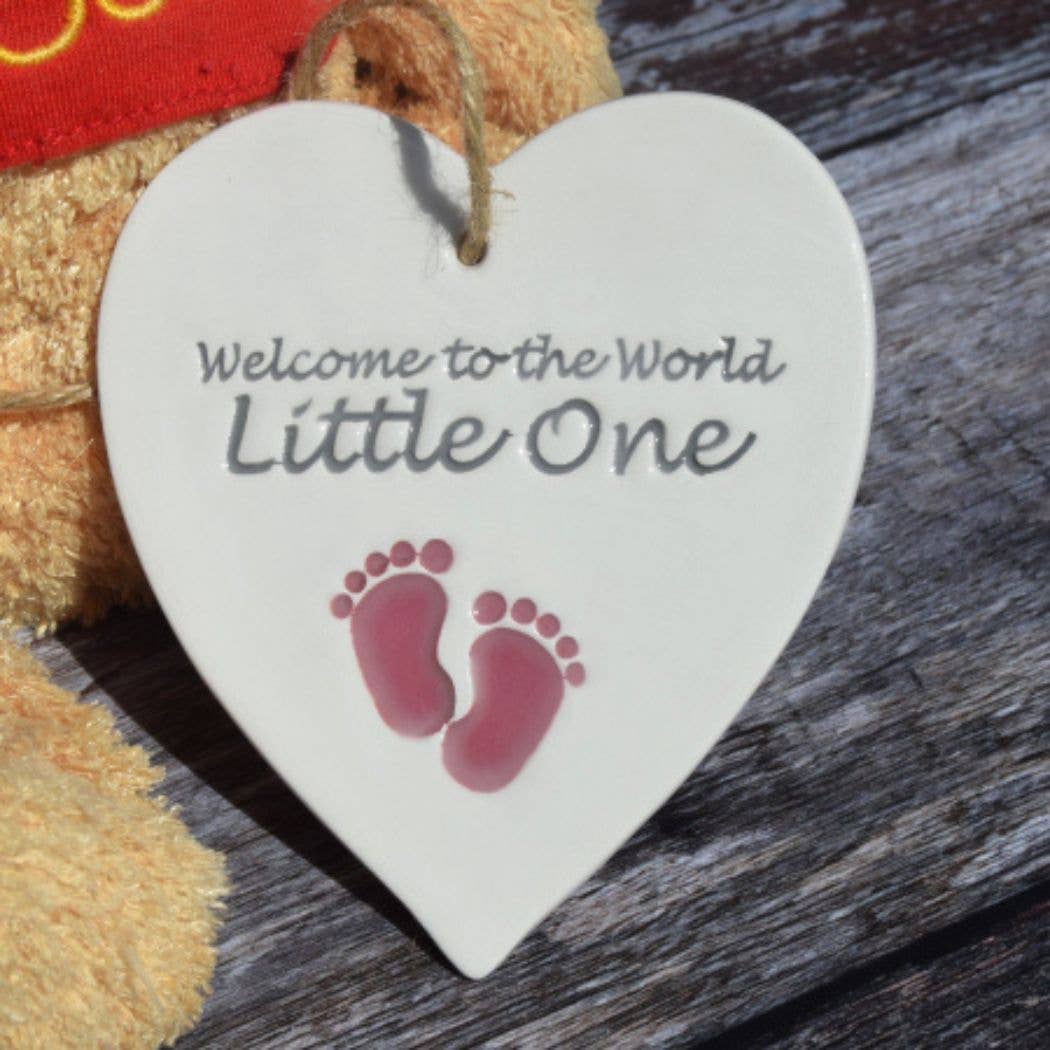 Baby - Welcome to the World - Handmade ceramic heart