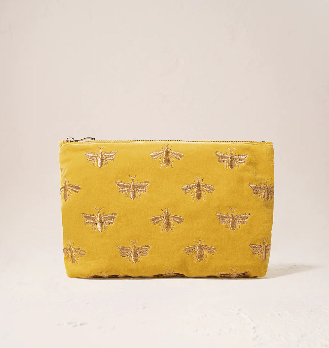 Elizabeth Scarlett - Honey Bee Mustard Yellow - Velvet Everyday Pouch