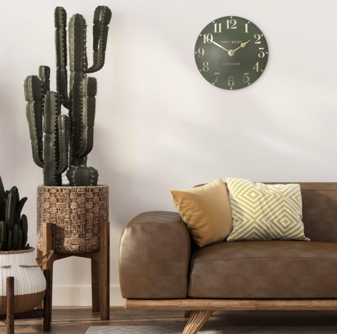 Arabic Wall Clock lichen Green 20”