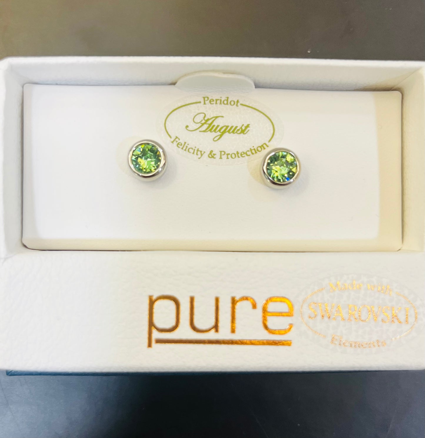 Swarovski Birthstone Earrings August Peridot