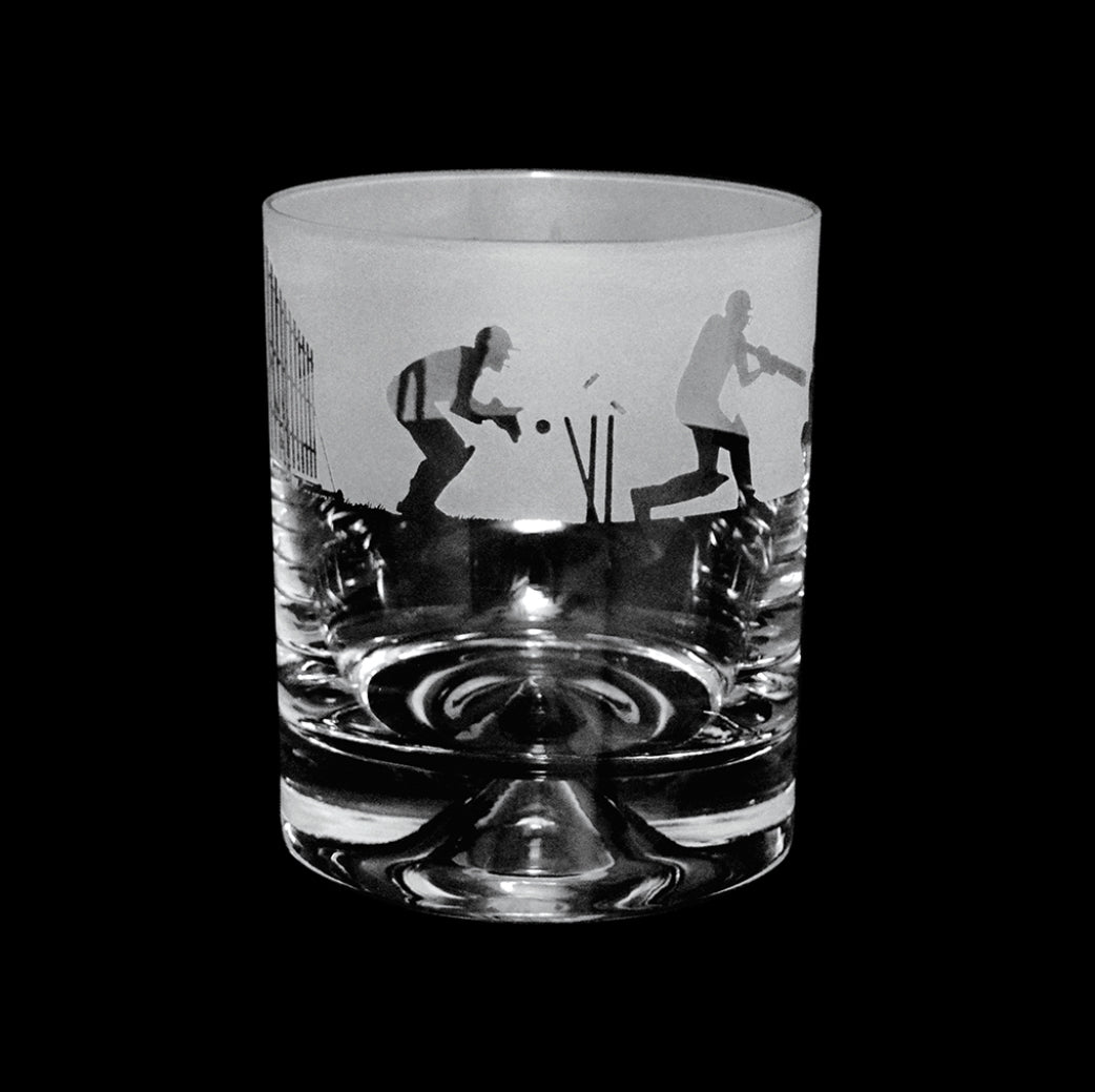 Cricket Scene Whiskey Tumbler