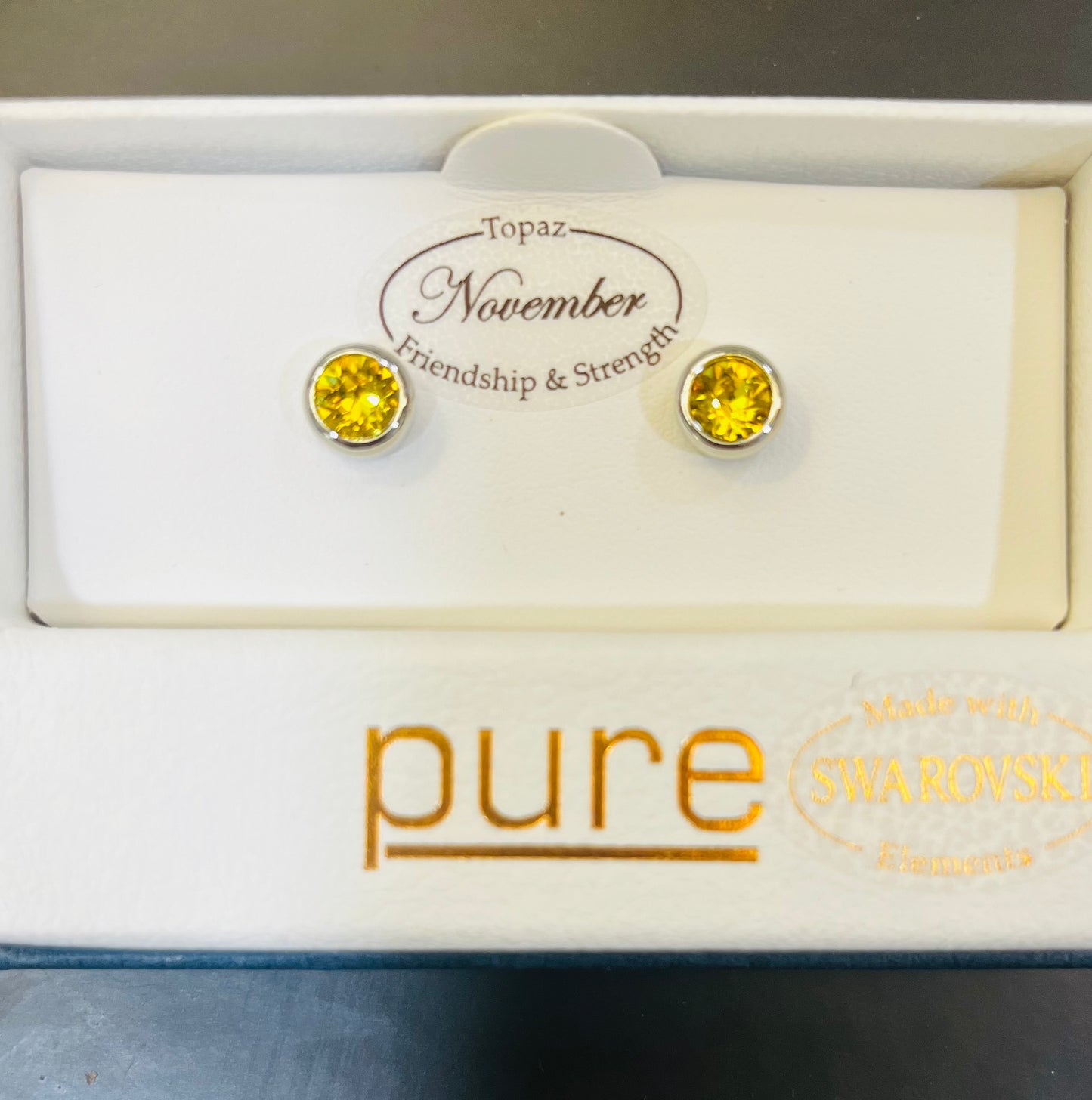 Swarovski Birthstone Earrings November Topaz