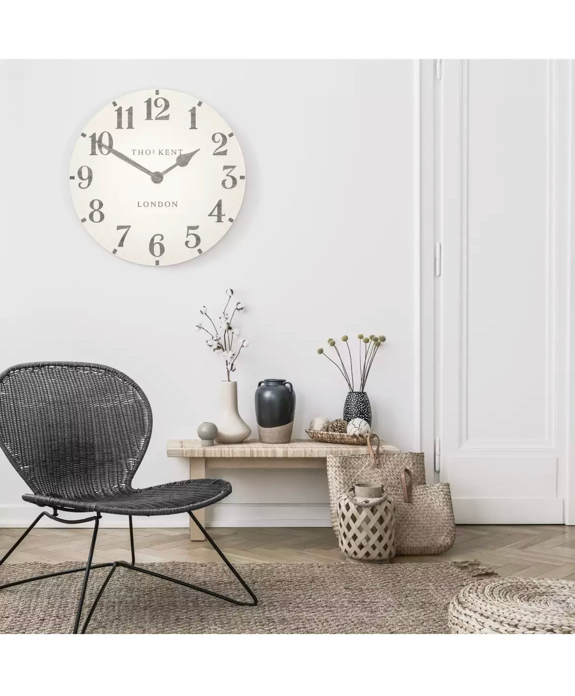 Arabic Wall Clock Limestone 12”