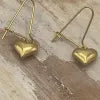 Earrings - Heart Drop Gold Matt Finish