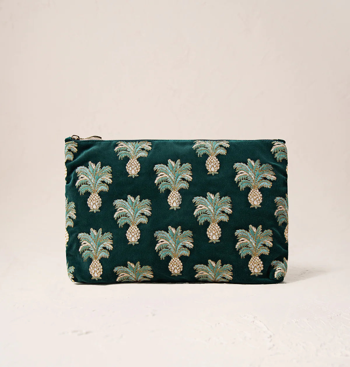 Elizabeth Scarlett - Pineapple Emerald - Velvet Everyday Pouch