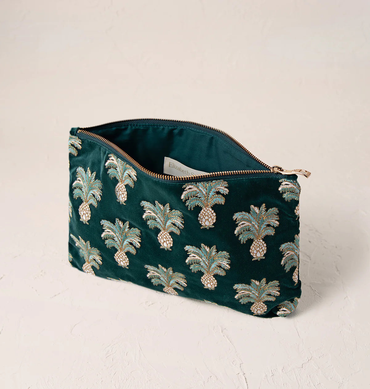 Elizabeth Scarlett - Pineapple Emerald - Velvet Everyday Pouch