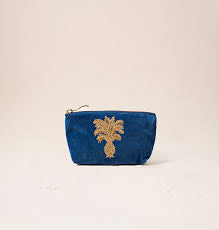 Elizabeth Scarlett - Pineapple Blue - Velvet Coin Purse