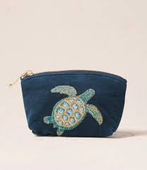 Elizabeth Scarlett - Turtle Blue - Velvet Coin Purse