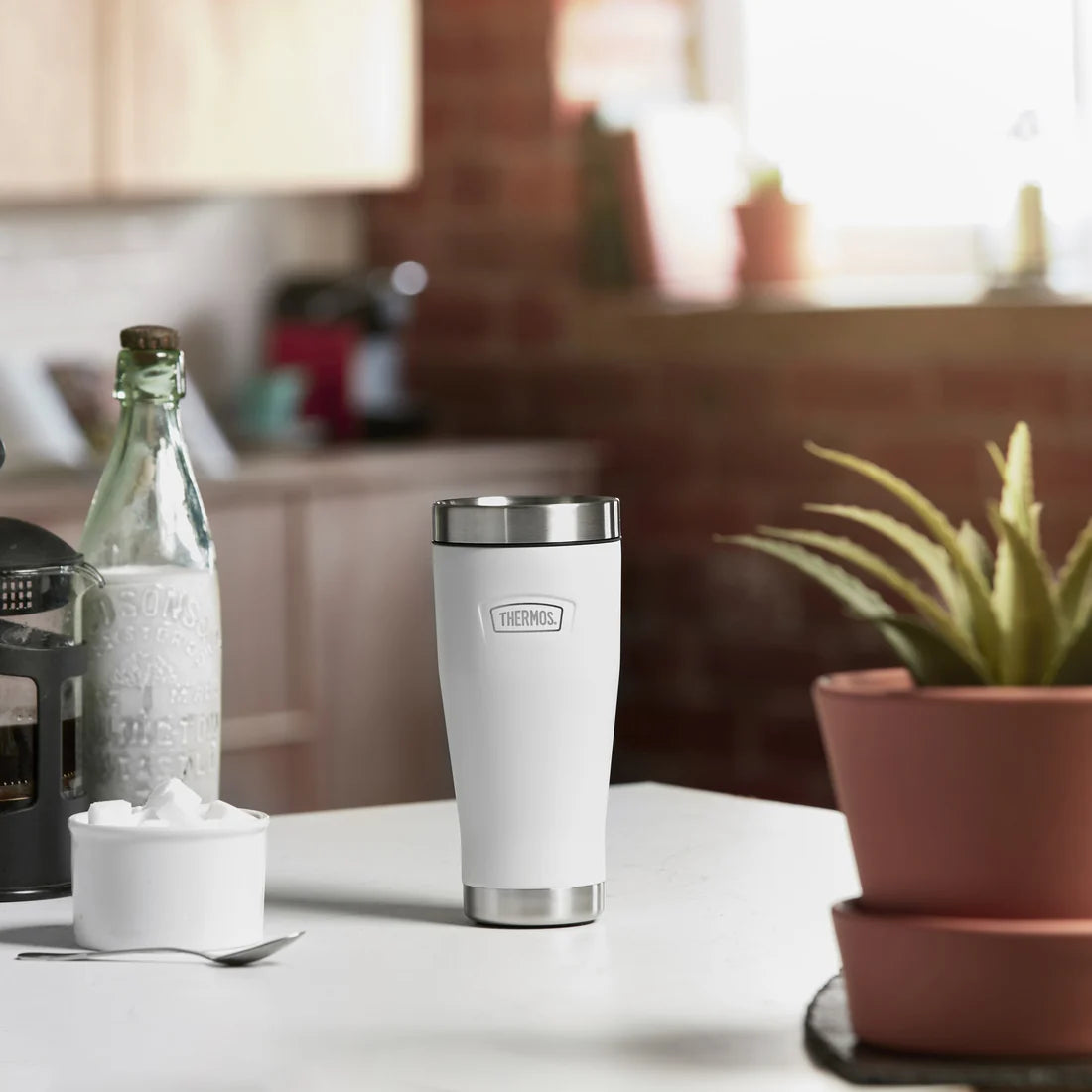 Thermos Icon Travel Tumbler 470ml - Ice White