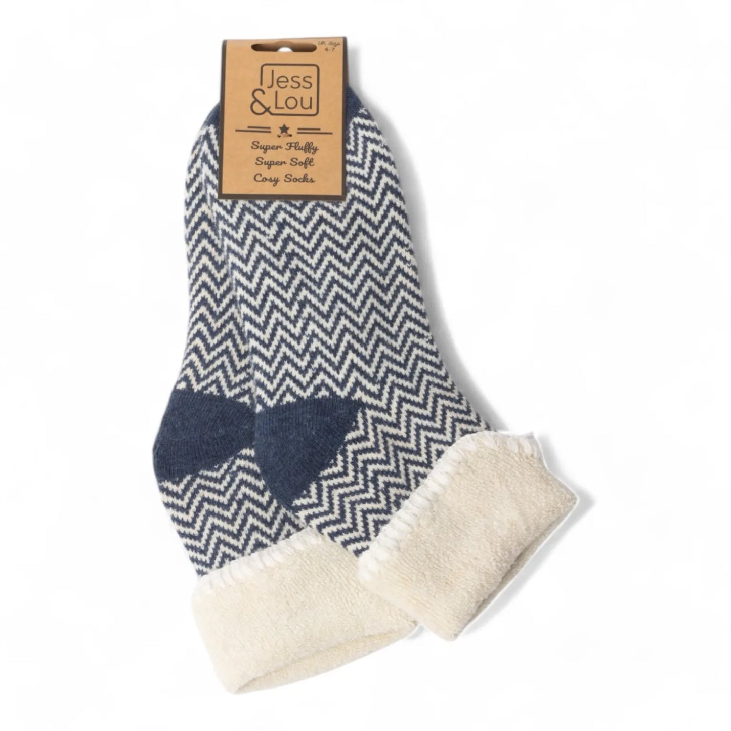 Cosy Toes Navy Herringbone