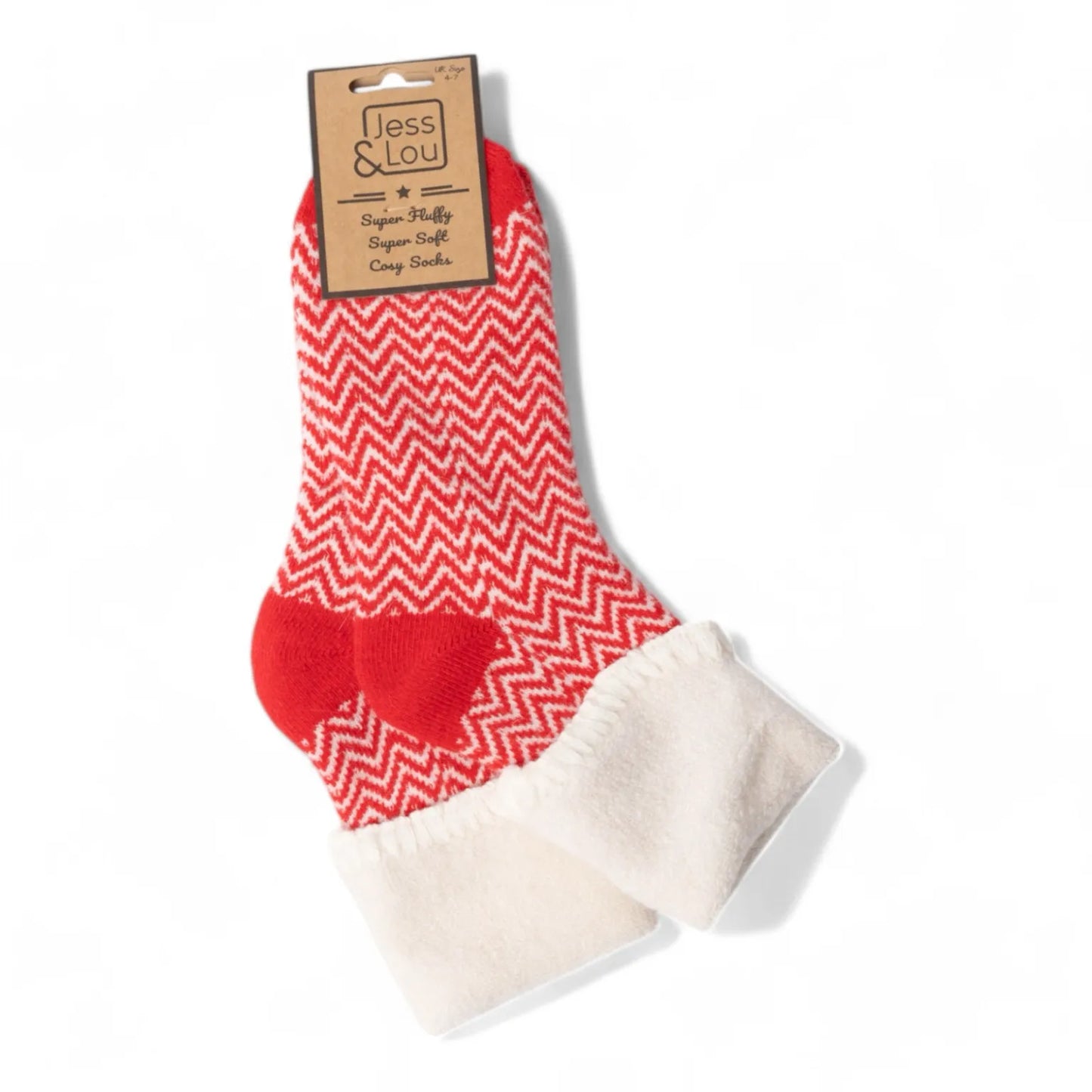 Cosy Toes Red Herringbone