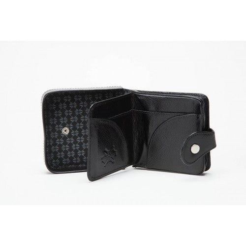Black Charles Smith Leather Coin Purse - 650303RH