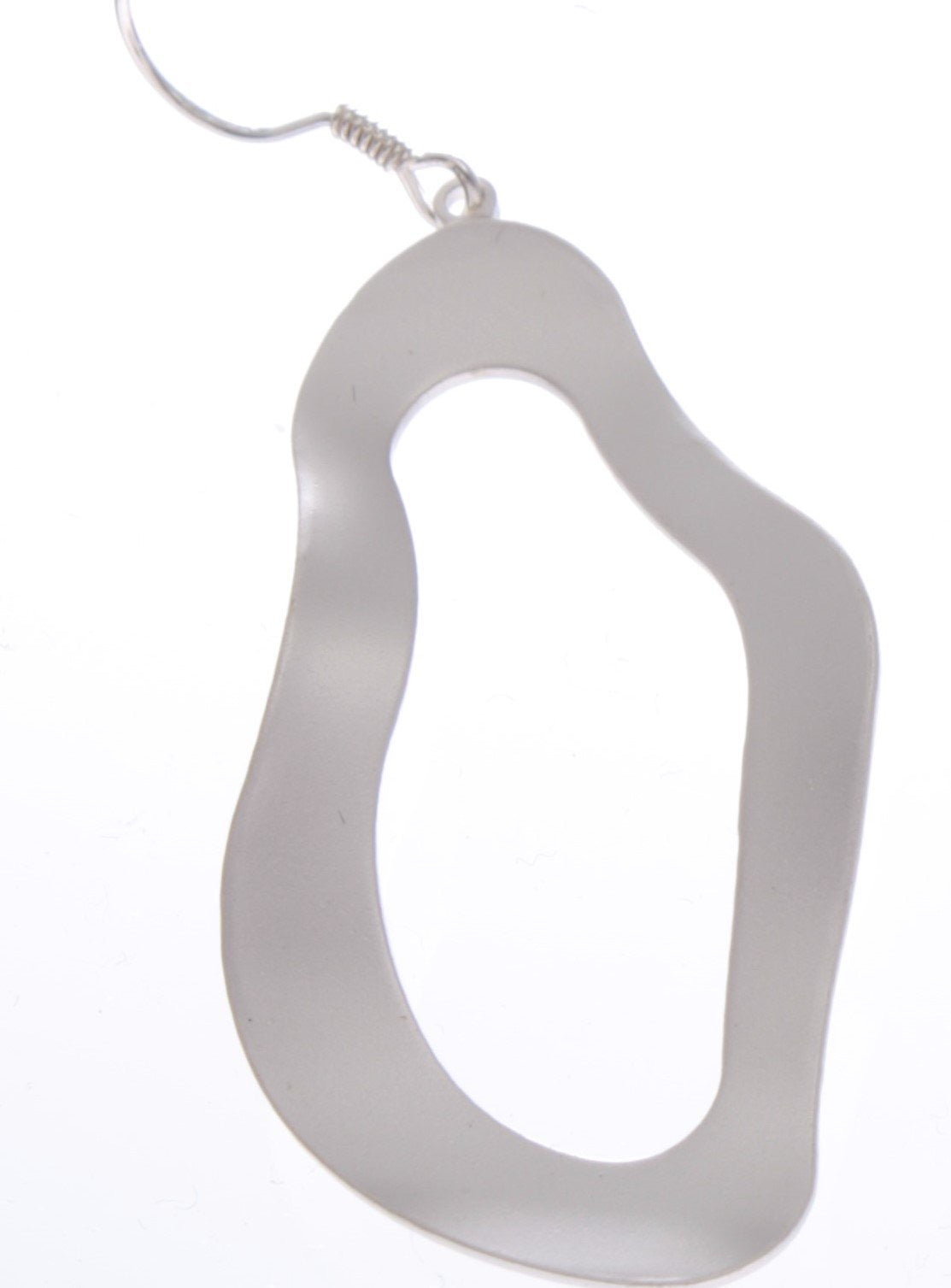 Earrings - Long Drop ‘The Scream’ Earring Matt Silver