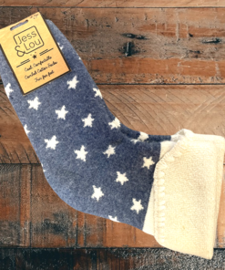 Cosy Toes Blue with White Stars