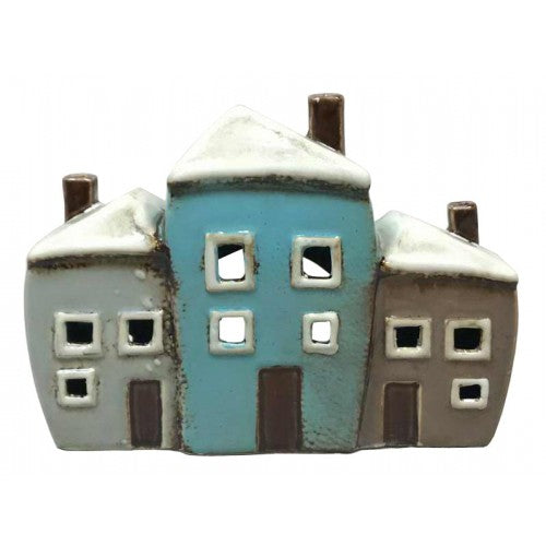 Ceramic Tealight House Trio