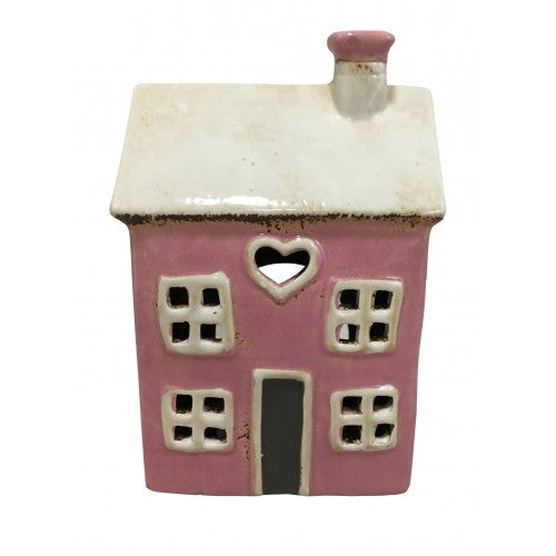 Ceramic Tealight House Light Pink
