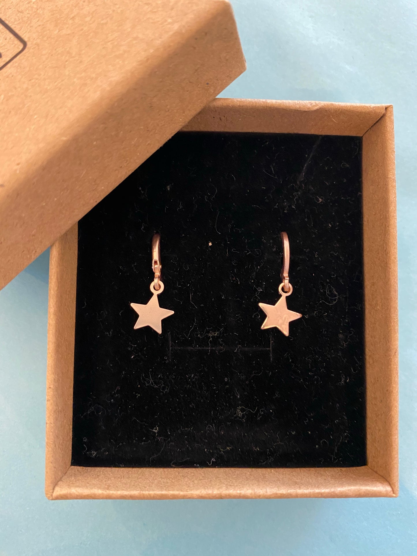 Earrings - Mini Star Huggie Earring Rose Gold