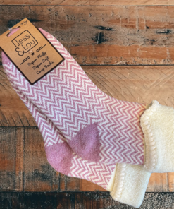 Cosy Toes Pink Herringbone