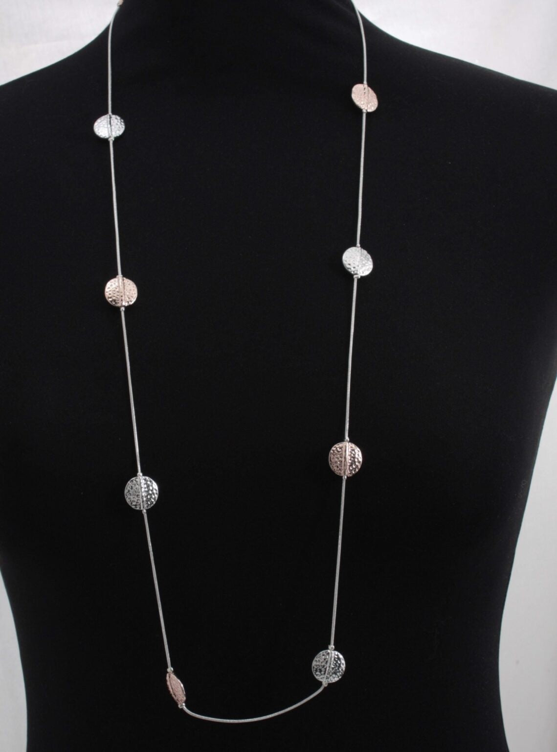 Long Cascading Coffee Bean Shaped Necklace