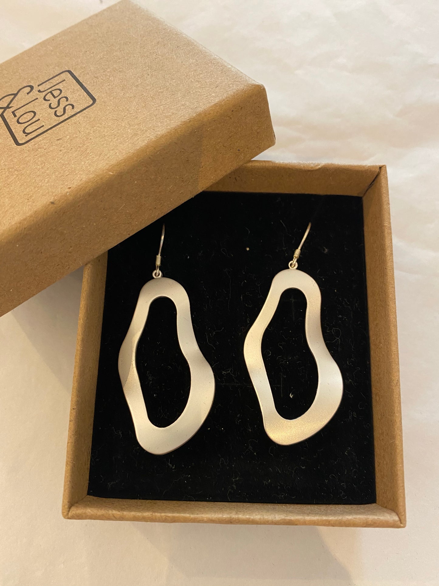 Earrings - Long Drop ‘The Scream’ Earring Matt Silver