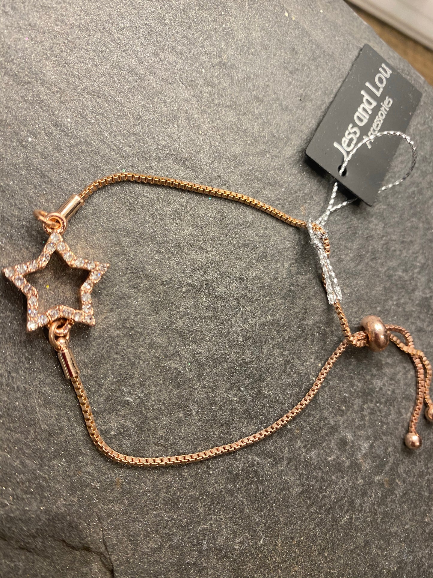 Bracelet - Rose gold Diamante Star Bracelet