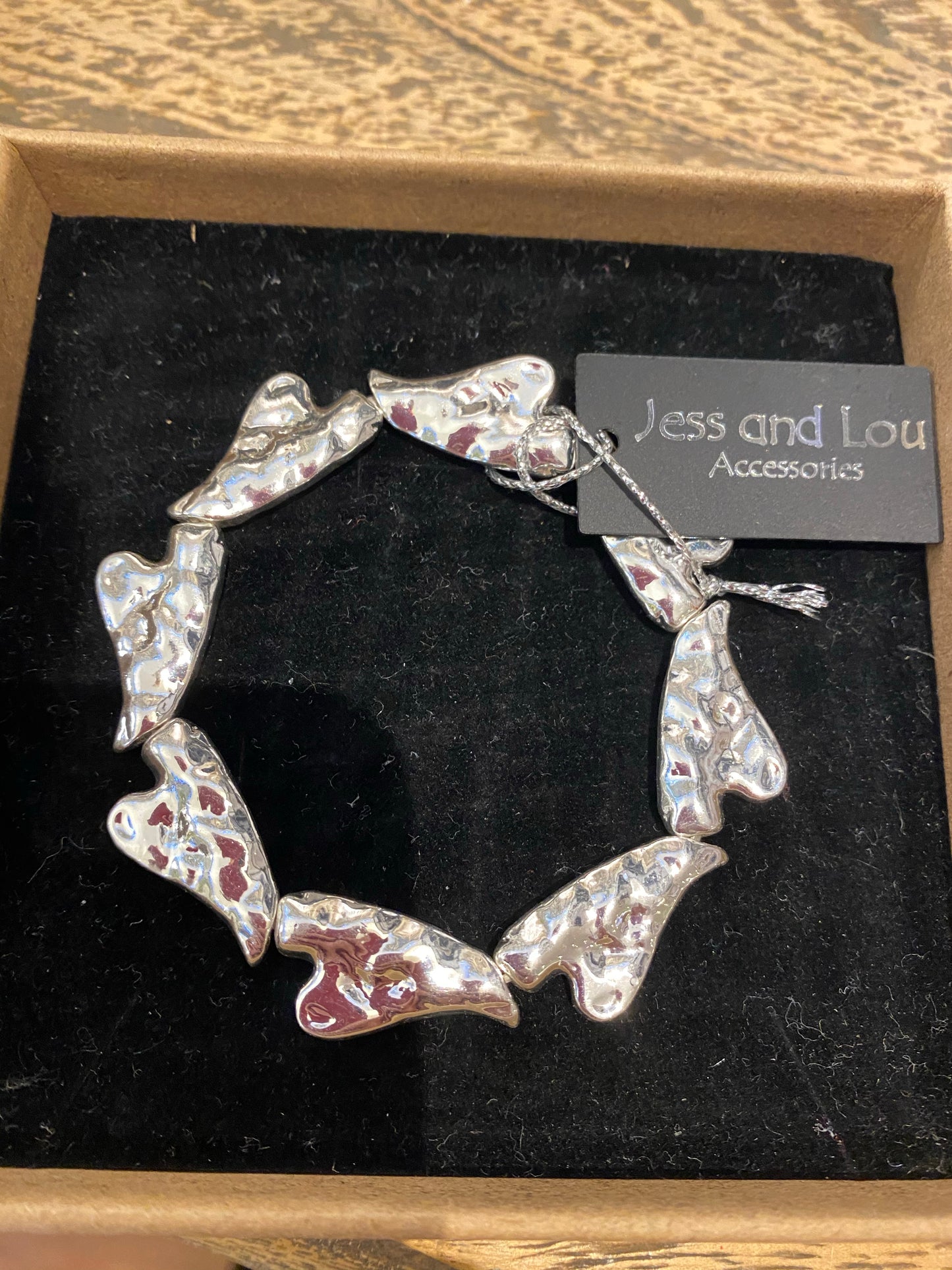 Bracelet - Witches Heart Silver on Stretch Bracelet