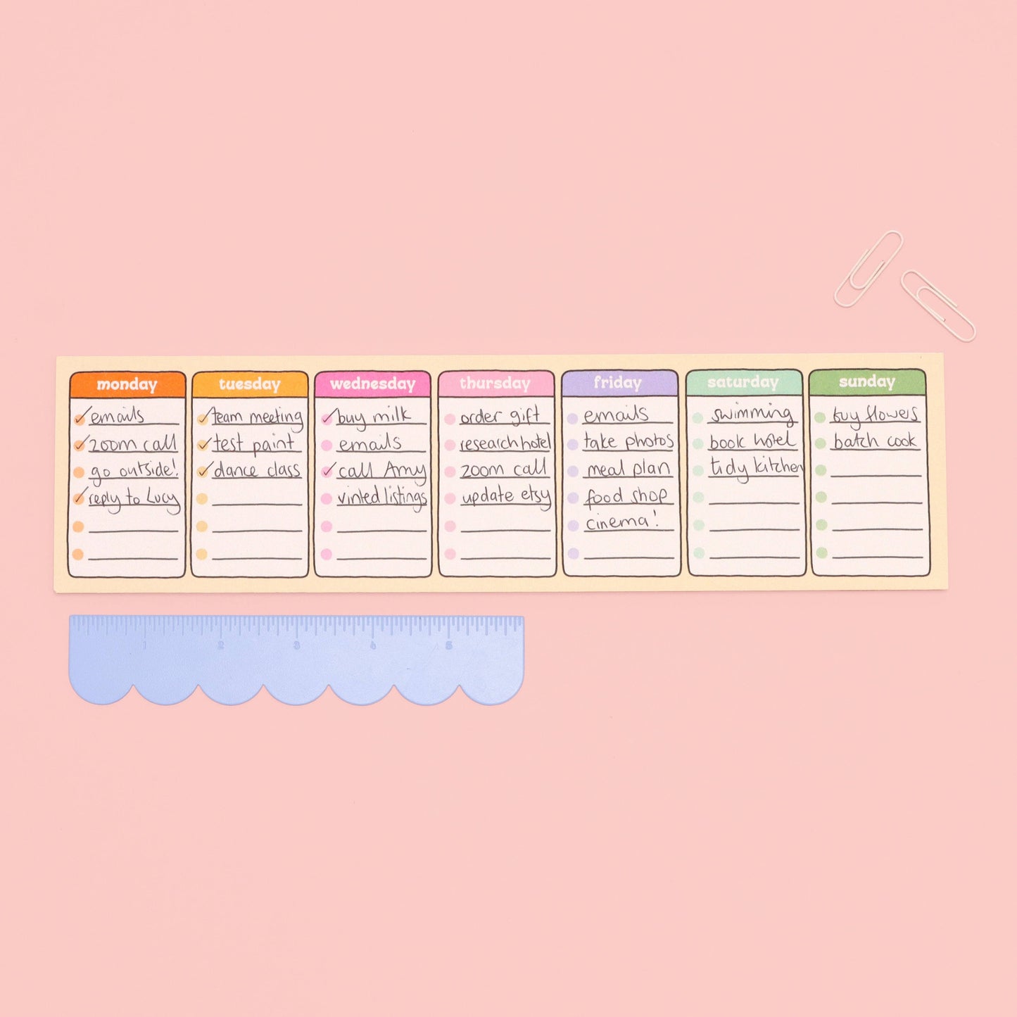 Days of the Week Keyboard Weekly Planner