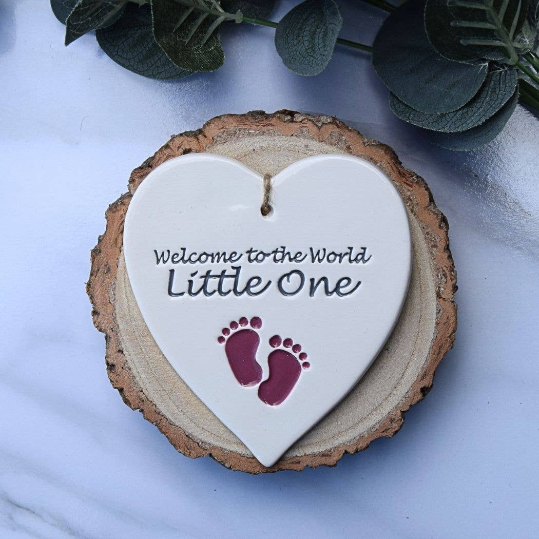 Baby - Welcome to the World - Handmade ceramic heart