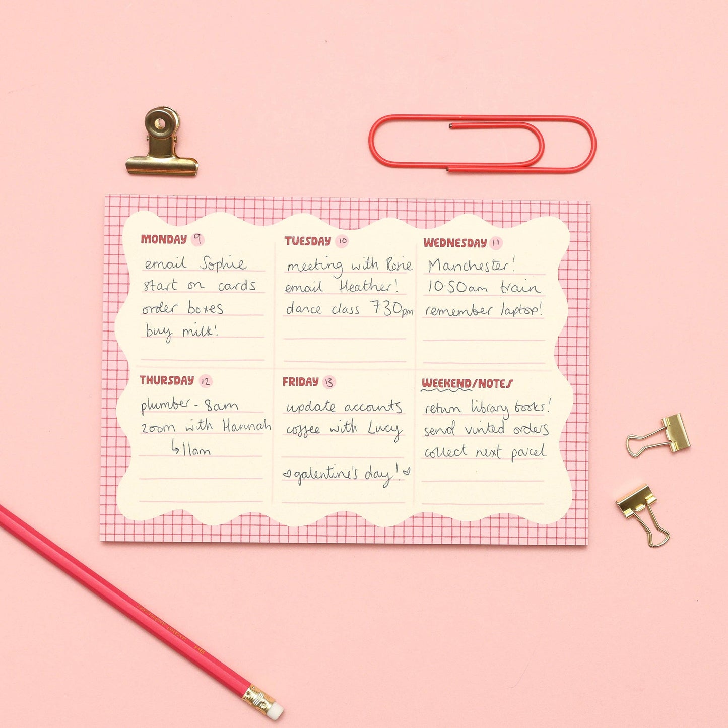 A5 Notepad - Wiggle Weekly Planner