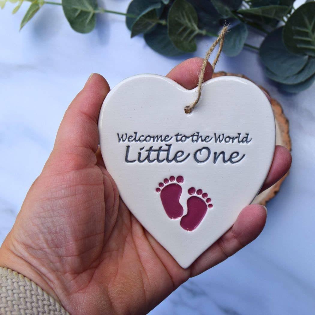 Baby - Welcome to the World - Handmade ceramic heart