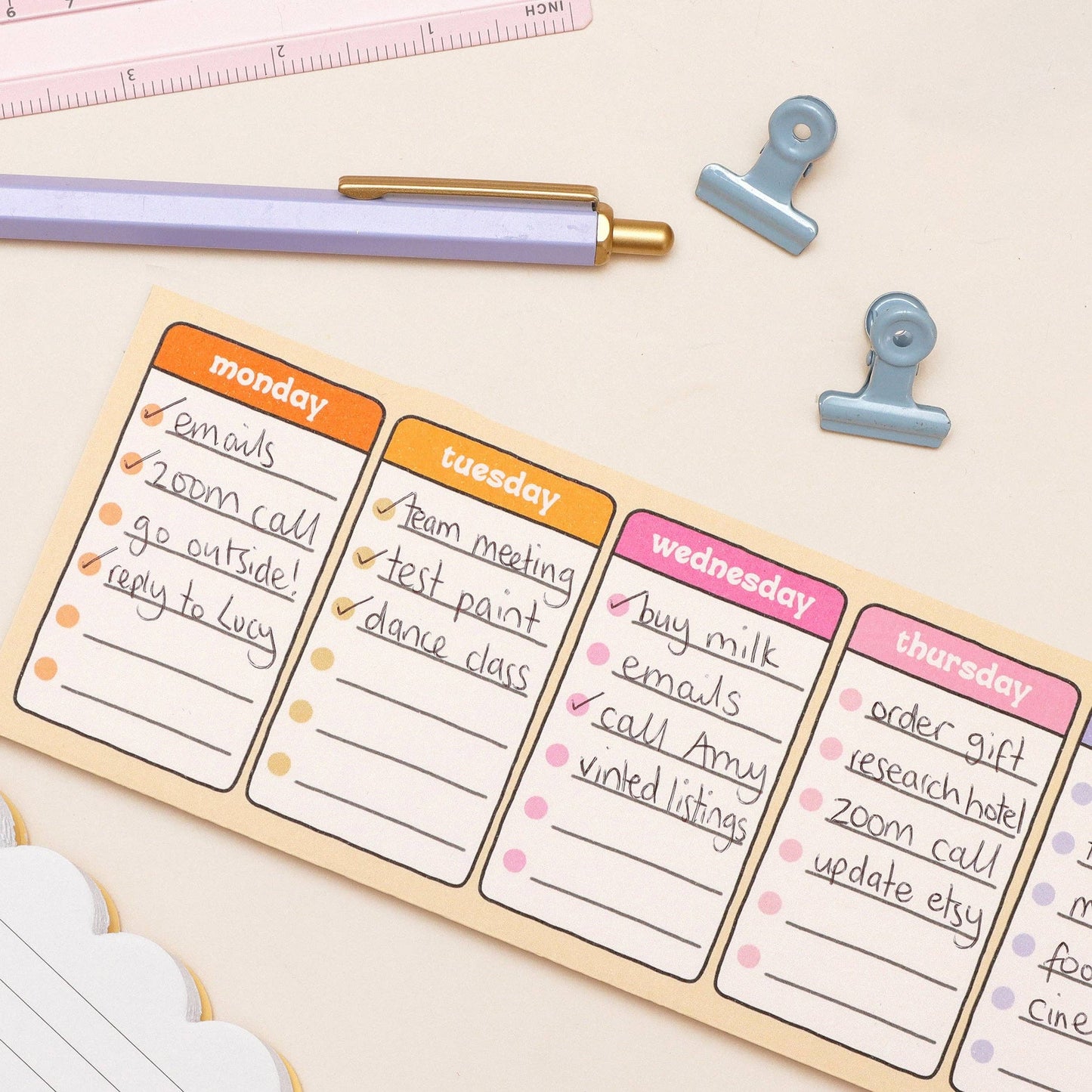 Days of the Week Keyboard Weekly Planner