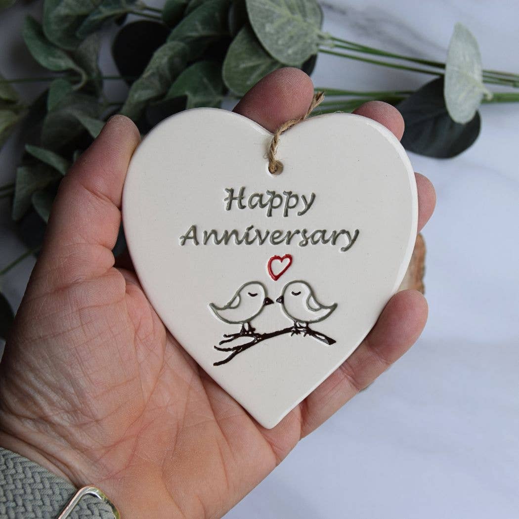 Anniversary - Happy Anniversary - Handmade ceramic heart