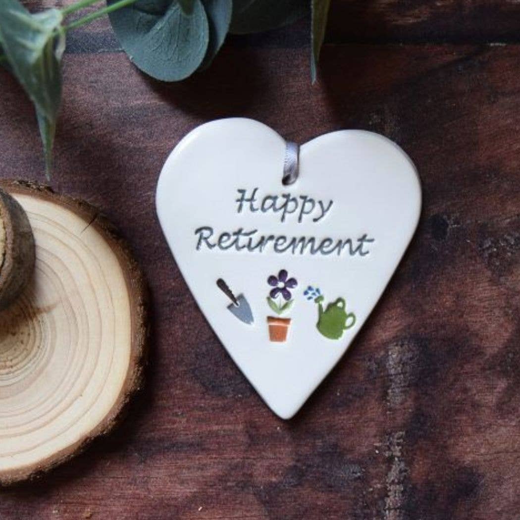 Gifts - Happy Retirement - Handmade ceramic heart
