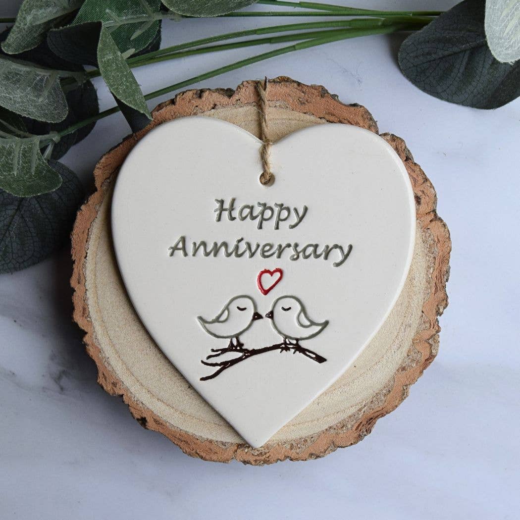 Anniversary - Happy Anniversary - Handmade ceramic heart