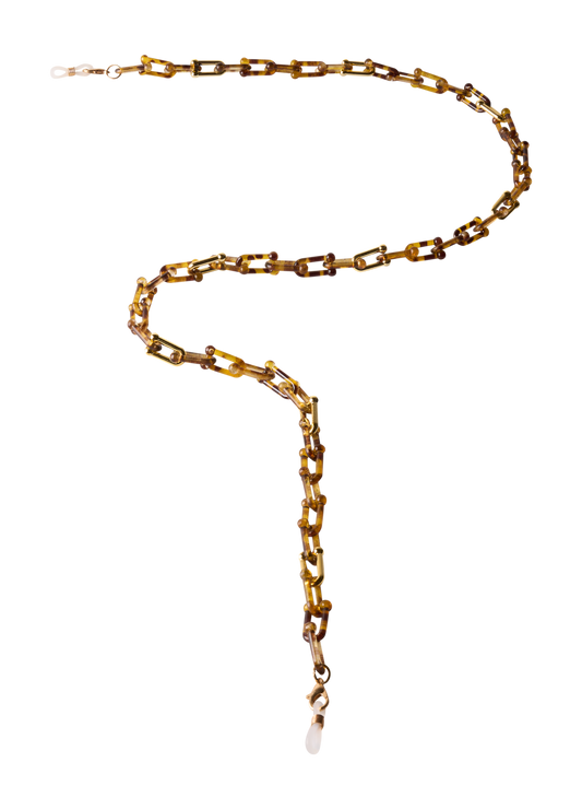 Sunglasses Chain - Tortoiseshell Bridle: Brown