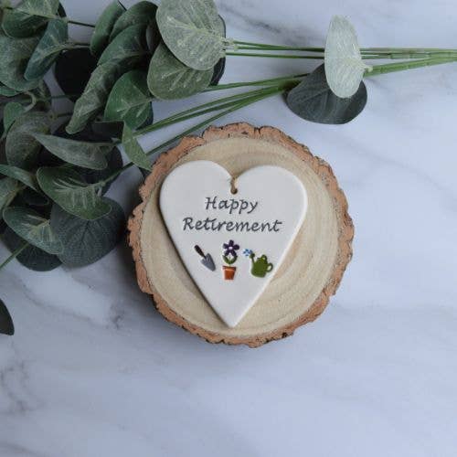 Gifts - Happy Retirement - Handmade ceramic heart