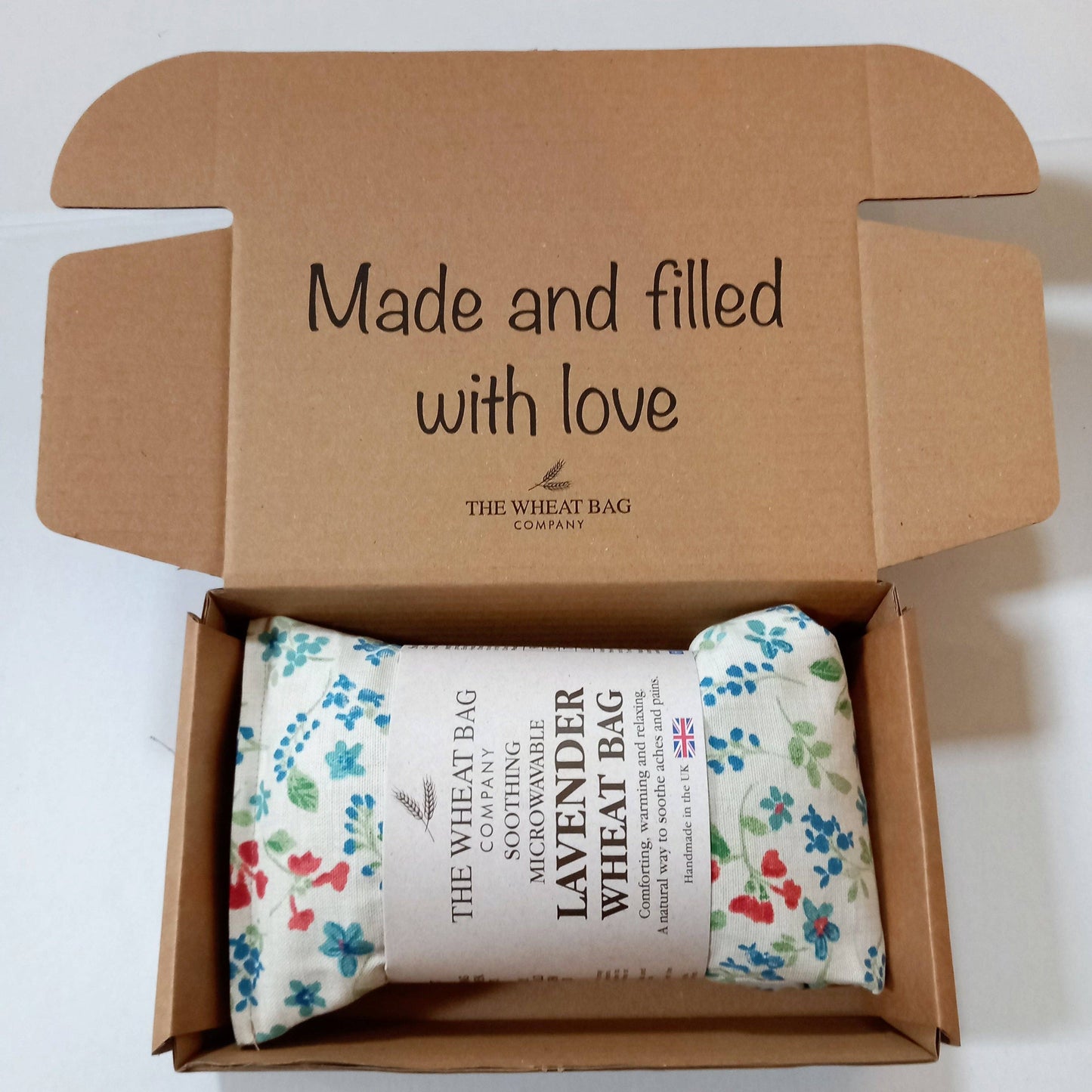 Wildflowers Blue Cotton Wheat Bag: Lavender