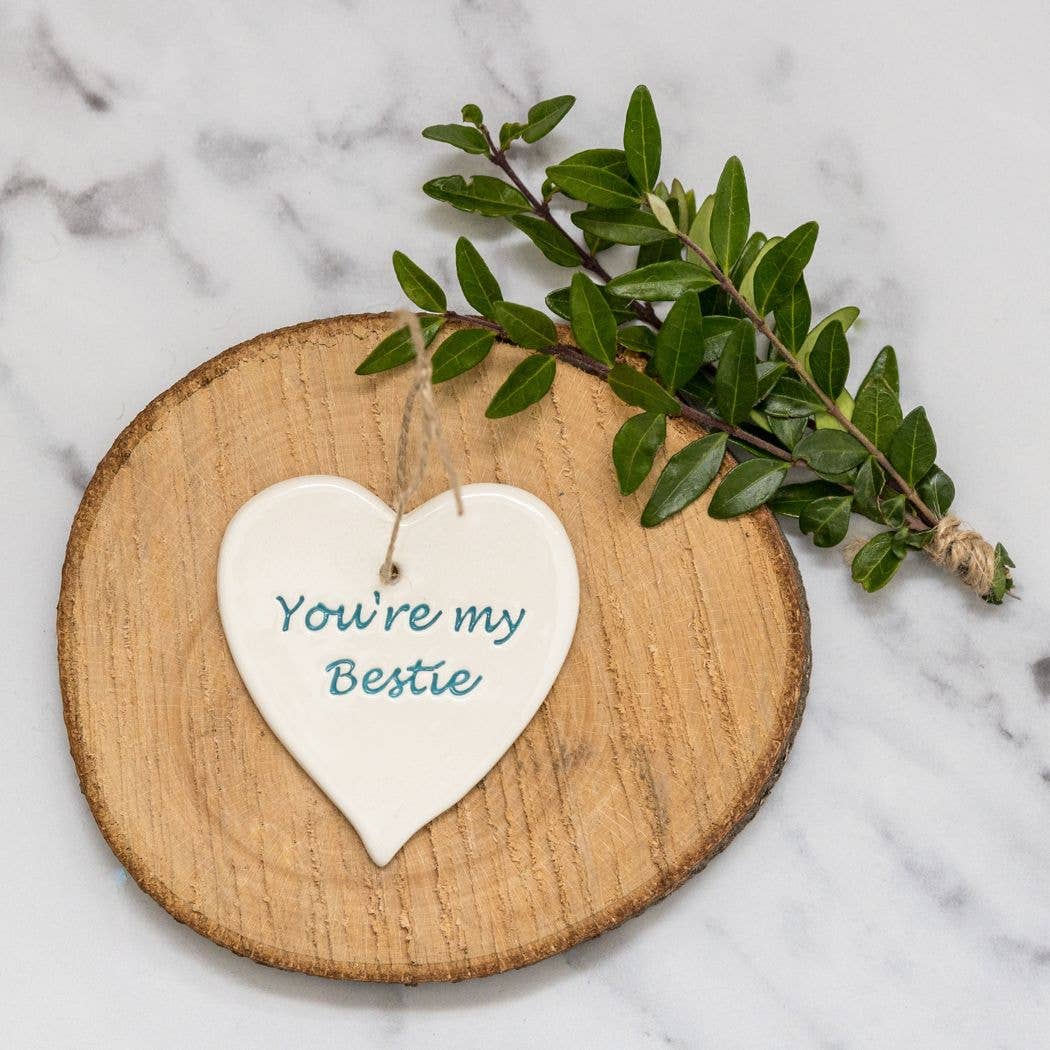 Friend - You're my bestie - Handmade ceramic heart