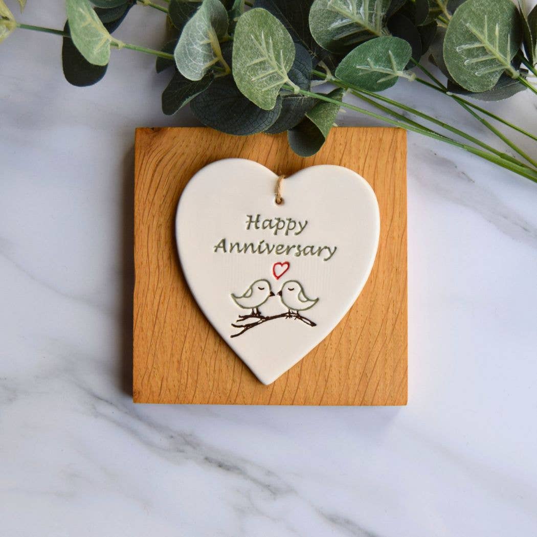 Anniversary - Happy Anniversary - Handmade ceramic heart