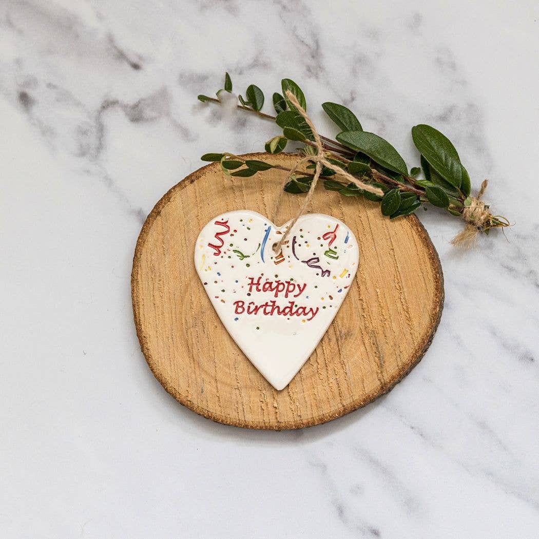 Birthday -Happy Birthday Celebration -Handmade ceramic heart