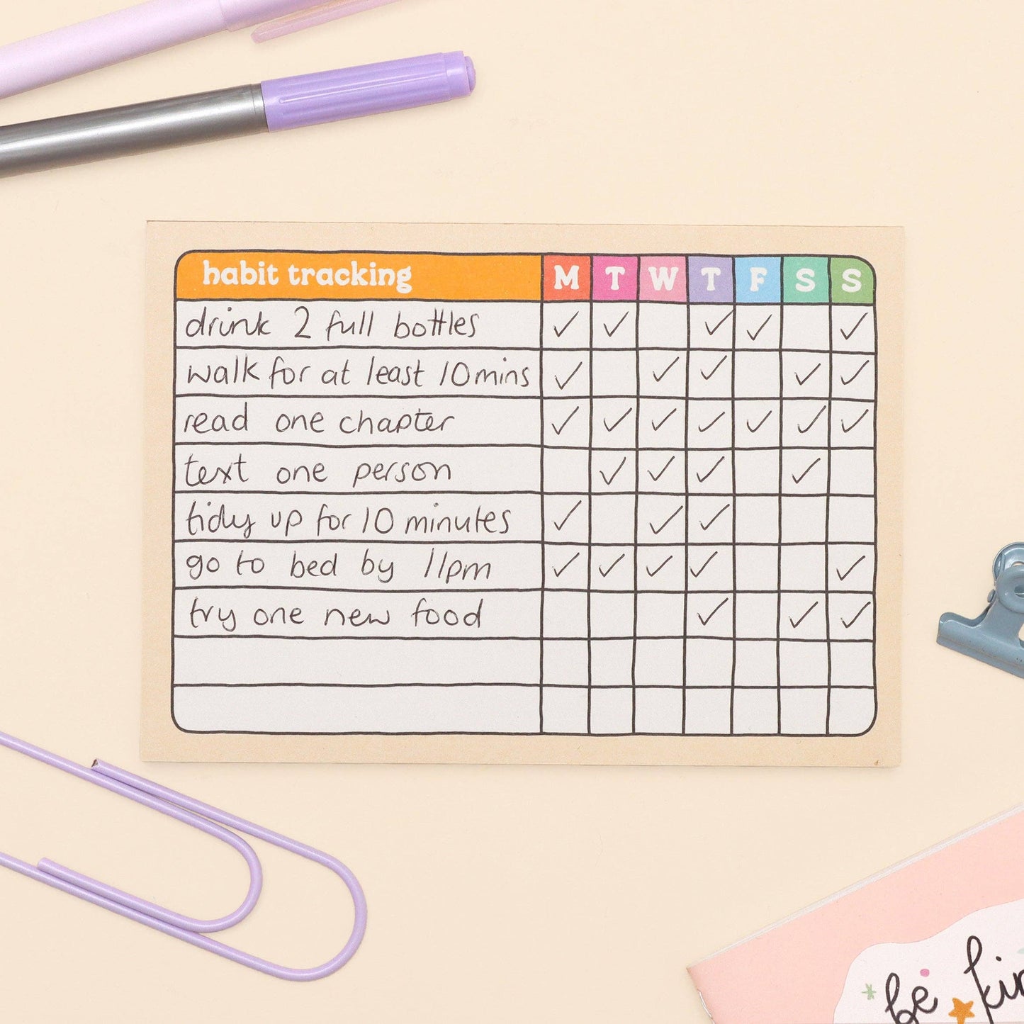 A6 Habit Tracker Notepad