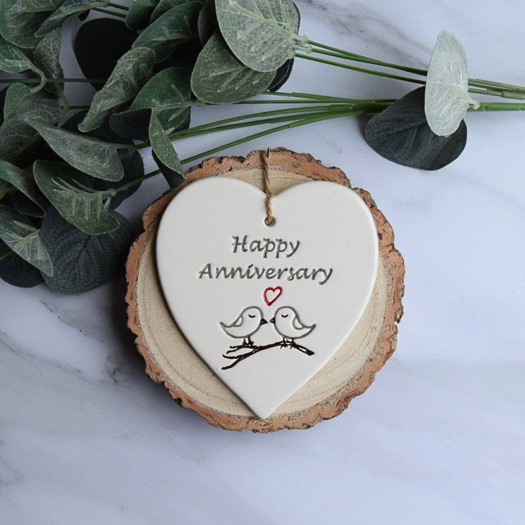 Anniversary - Happy Anniversary - Handmade ceramic heart
