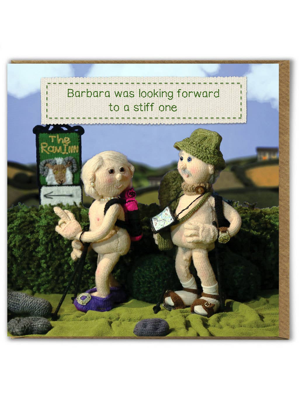 Funny Birthday Card Looking Forward To Stiff One by Nudinits