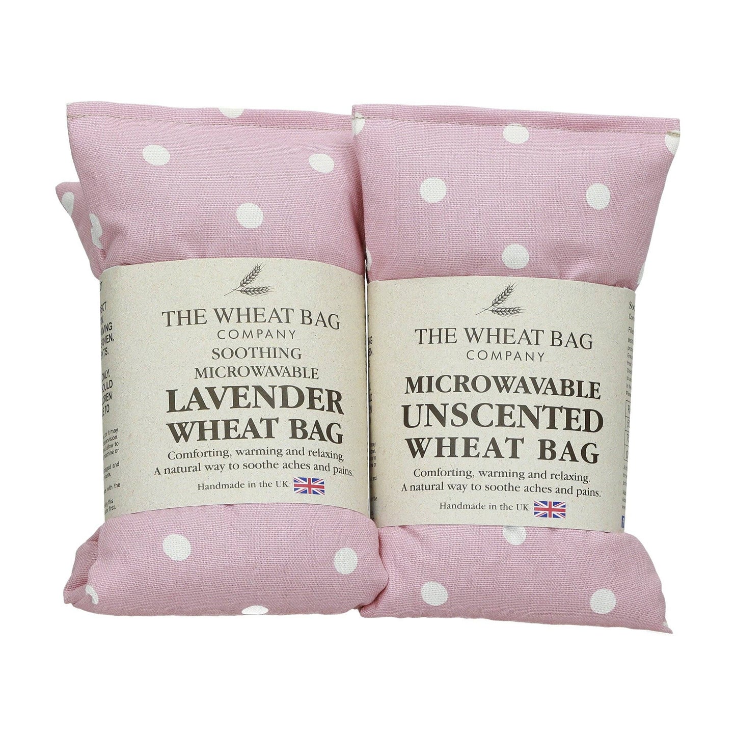 Dotty Pink Cotton Wheat Bag: Lavender