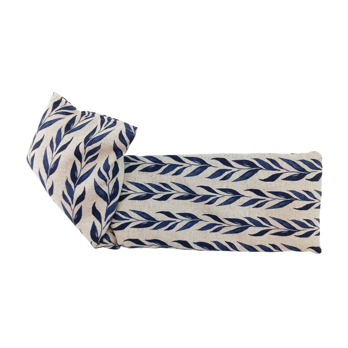 Navy Leaf Linen/Cotton Wheat Bag: Lavender