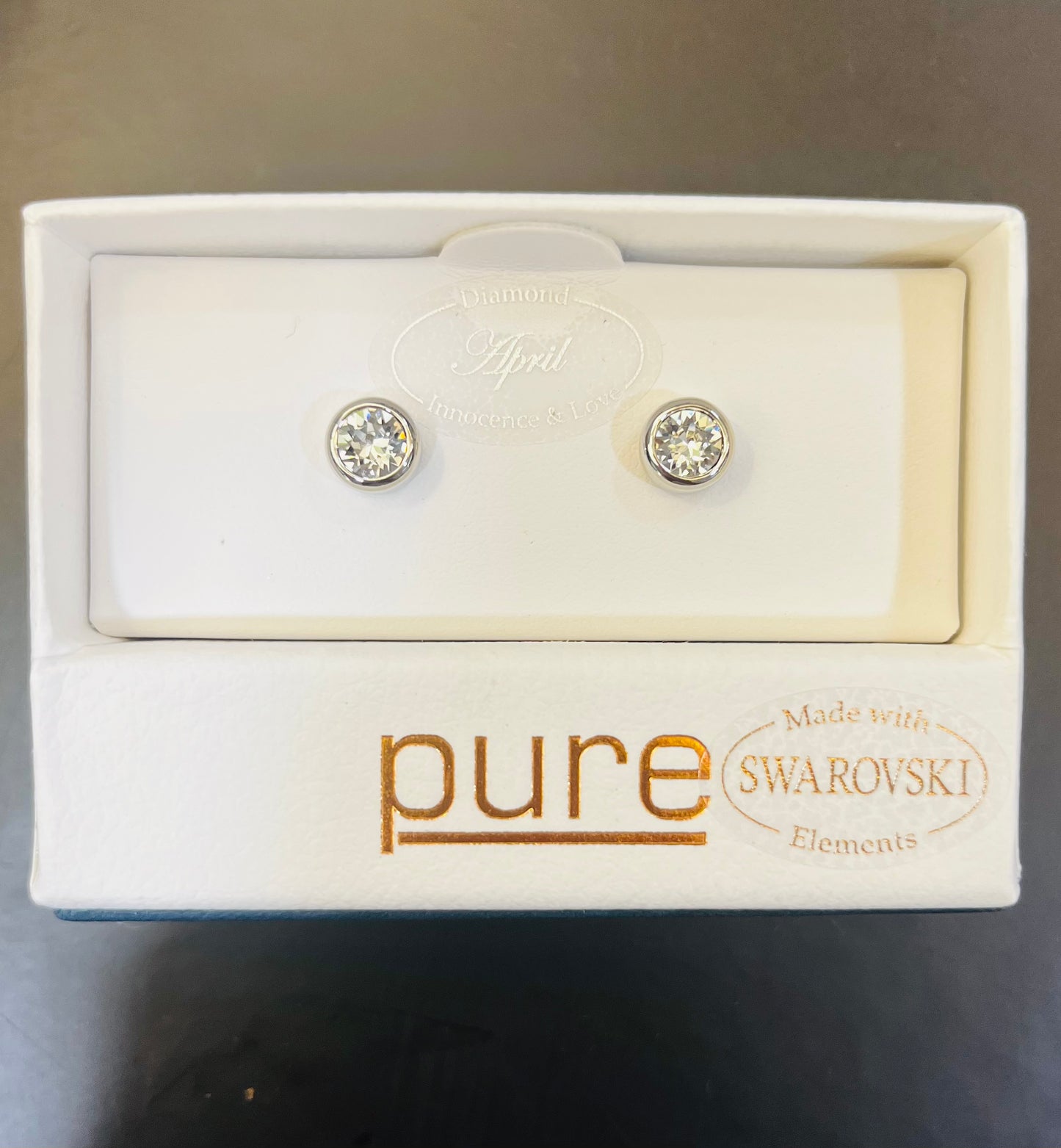 Swarovski Birthstone Earrings April Diamond