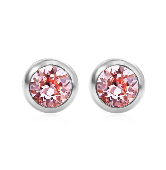 Swarovski Birthstone Earrings October Light Rose