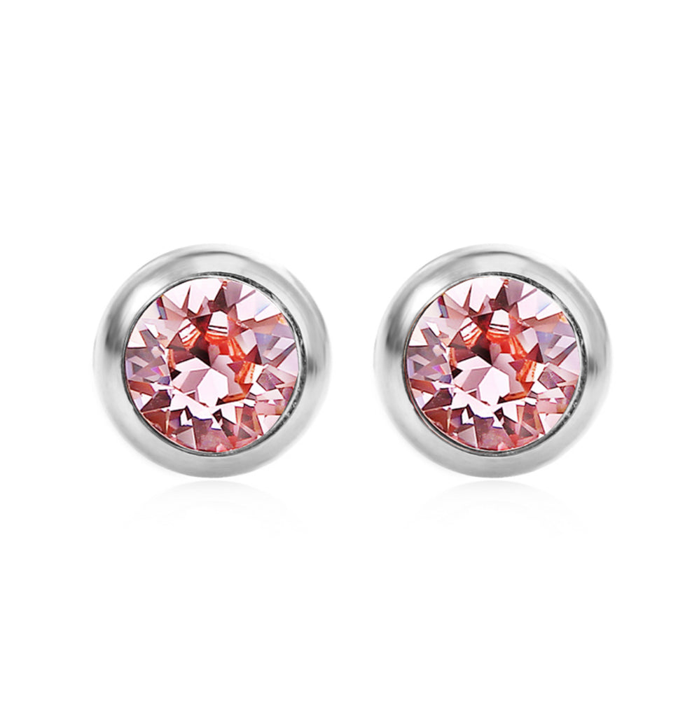 Swarovski Birthstone Earrings October Light Rose